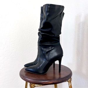 Slouchy Black Leather Boot Jessica Simpson Size 7
